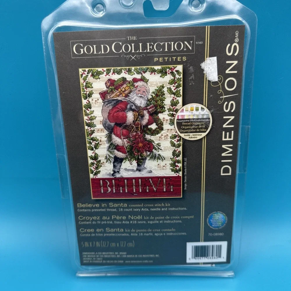 Dimensions Gold Collection Cross Stitch Kit Christmas Santa Claus Believe Petite